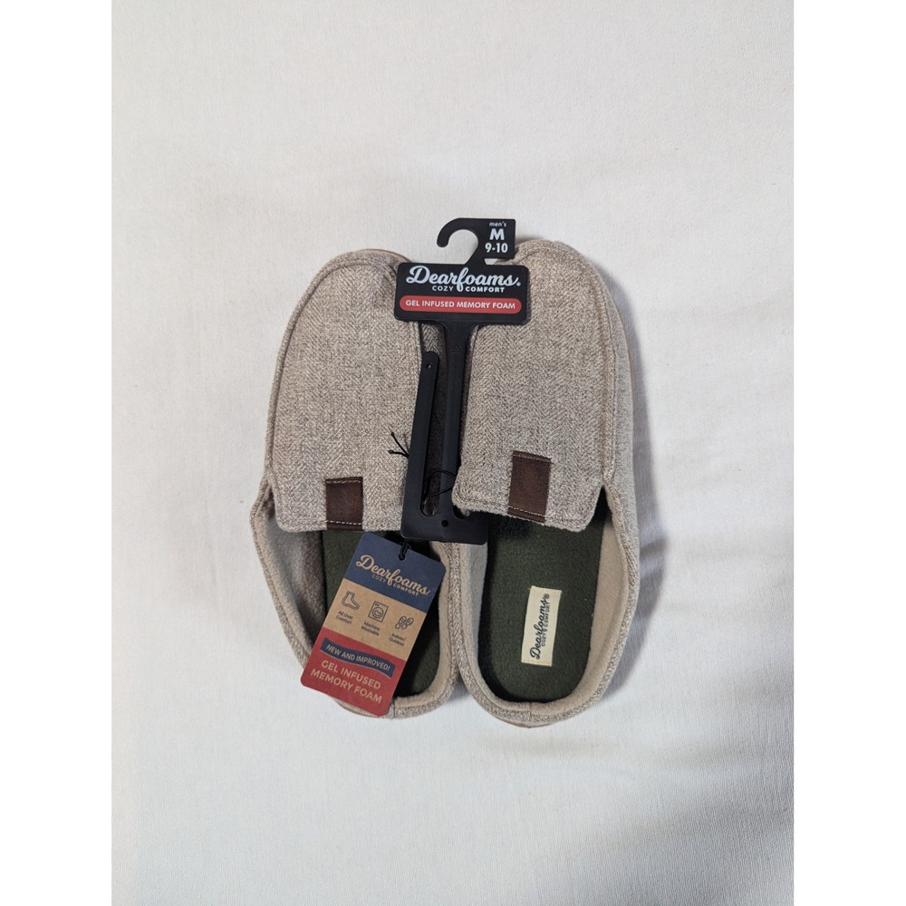 Dearfoams Men's Cozy Comfort Gel-Infused Memory Foam Clog Slippers M (9-10) NWT